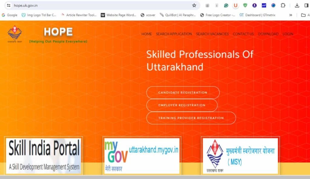 Uttarakhand Hope Portal 2024